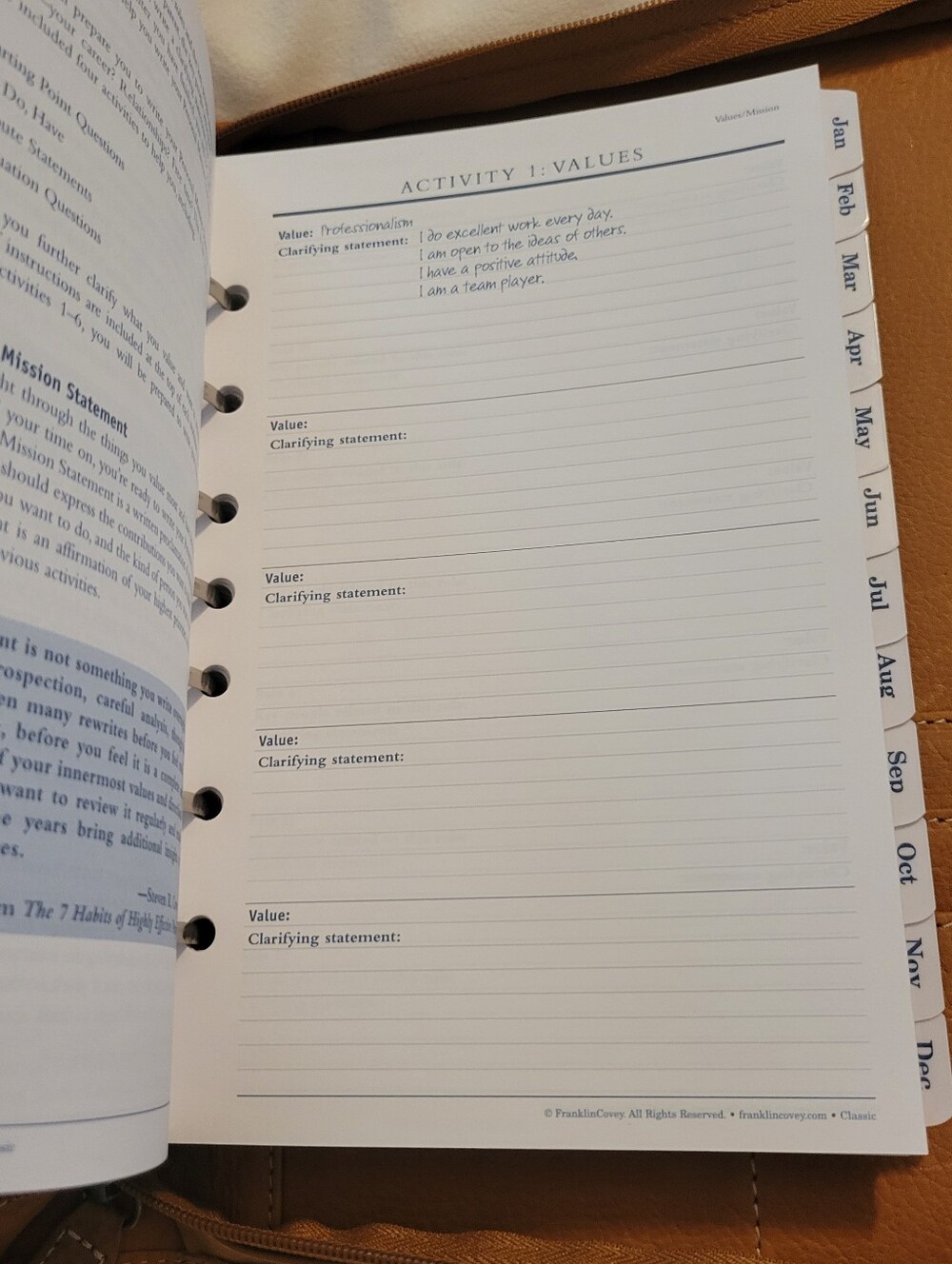 Vintage Franklin Covey Genuine Leather Zippered Day Planner - Picture 8 of 13